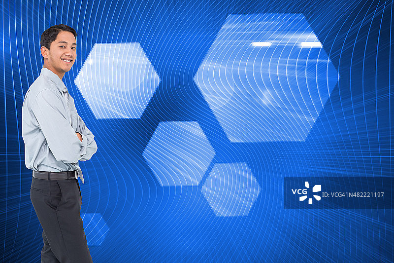 微笑的商人的合成图像图片素材