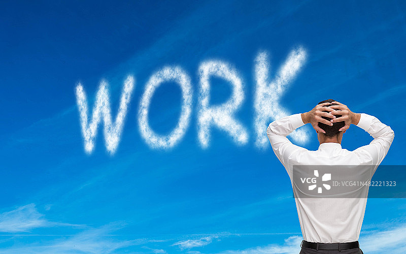 双手抱头的商人合成图像图片素材