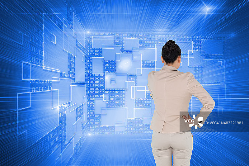 指向的商务女性合成图像图片素材