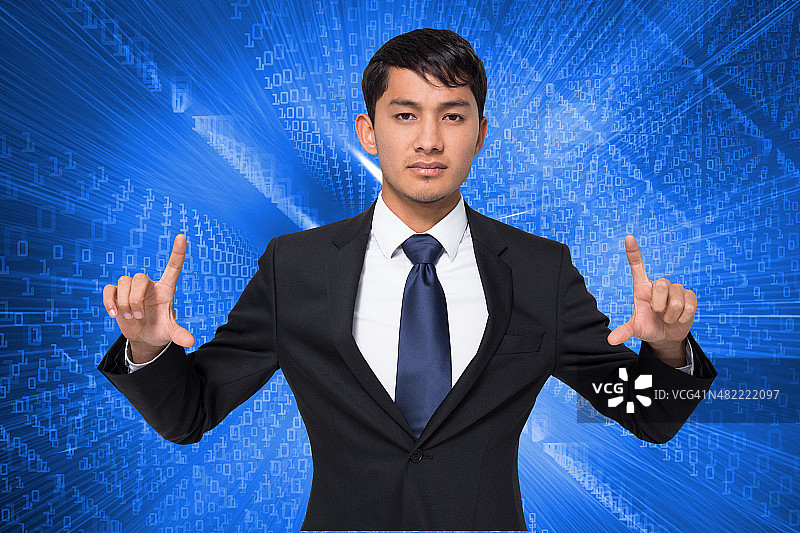 拿着东西的不笑商务人士合成图像图片素材