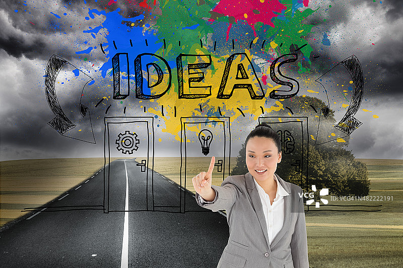 指向的商务女性合成图像图片素材