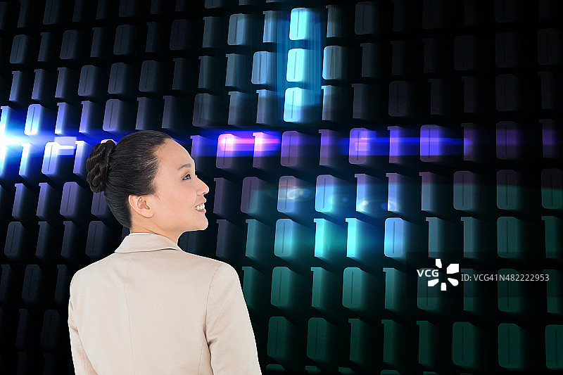 微笑的亚洲女商人合成图像图片素材