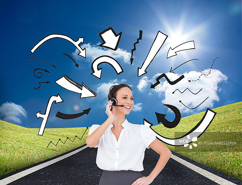 快乐聪明的呼叫中心客服图片素材