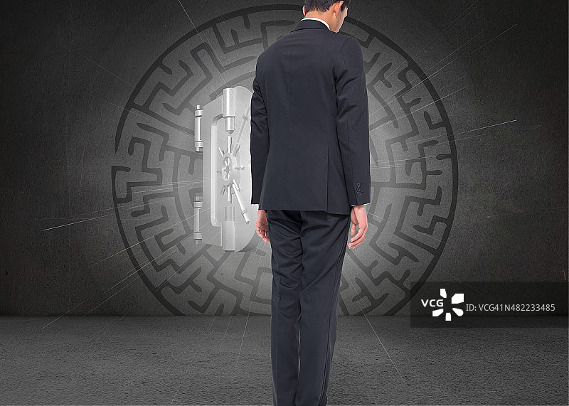 背对镜头的商人合成图像图片素材