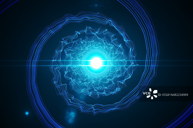 黑色背景上的未来闪亮螺旋图片素材