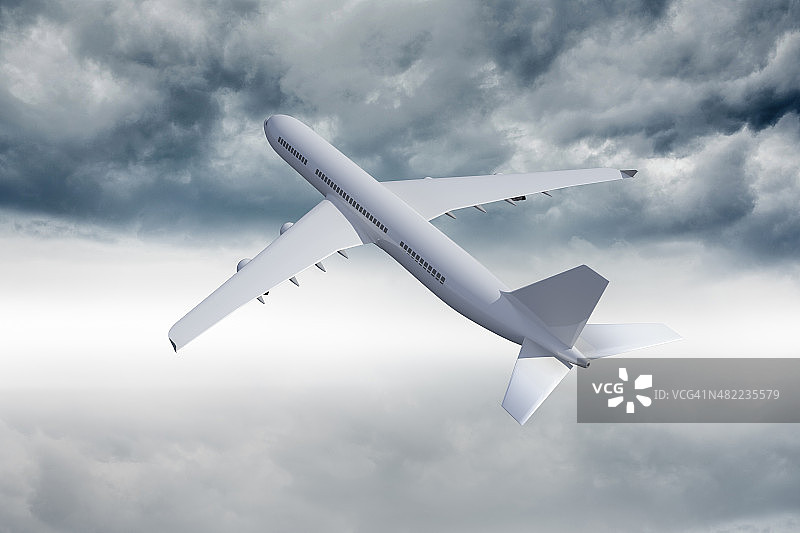 3D飞机在空中飞行图片素材