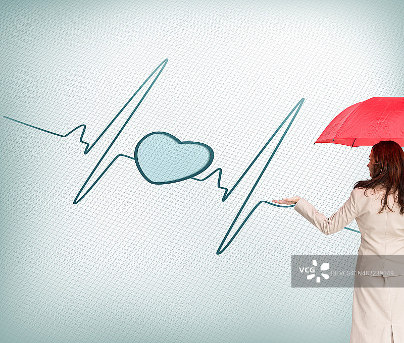 撑伞的女商人合成图像图片素材