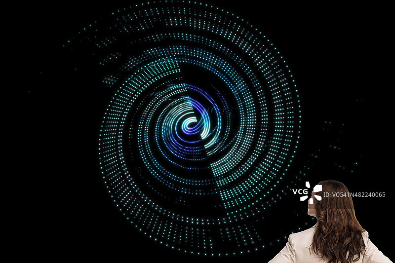 女商人背对镜头的合成图像图片素材