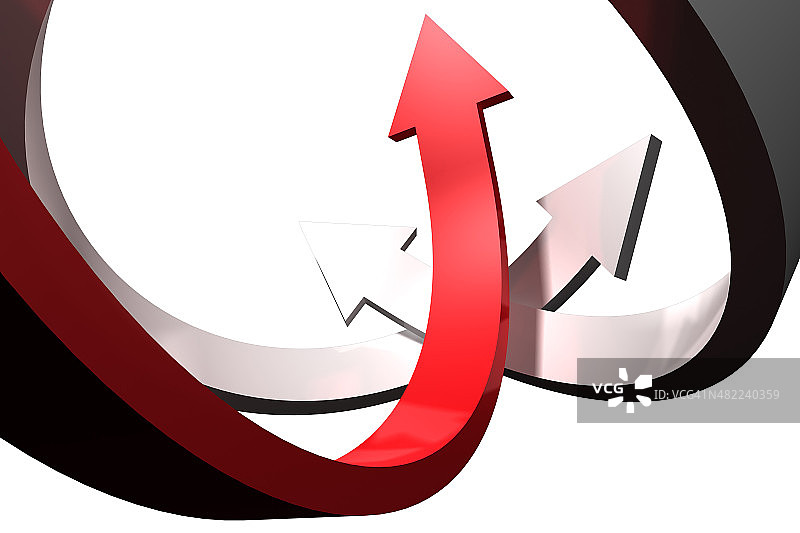 红色和灰色箭头指向图片素材