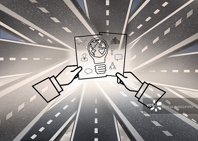 街道背景上的图形创意图片素材