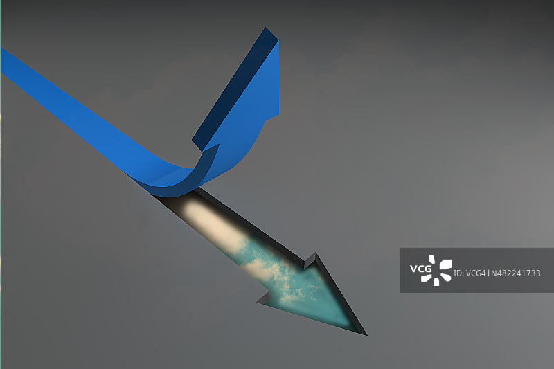 指向上方的蓝色箭头图片素材