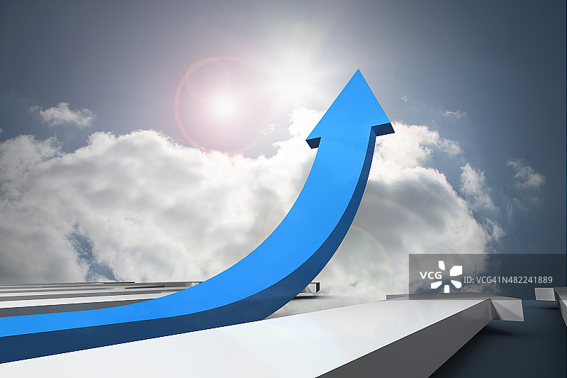 蓝色向上箭头图片素材