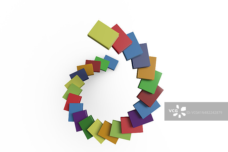 用书本堆砌成的台阶图片素材