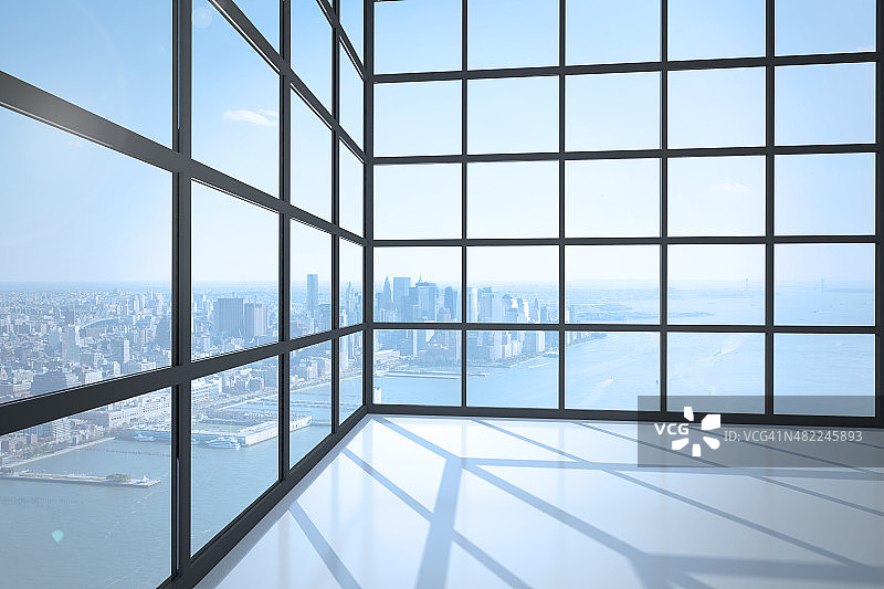 可看到城市景观的房间图片素材