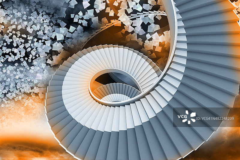 通往天空的蜿蜒阶梯图片素材