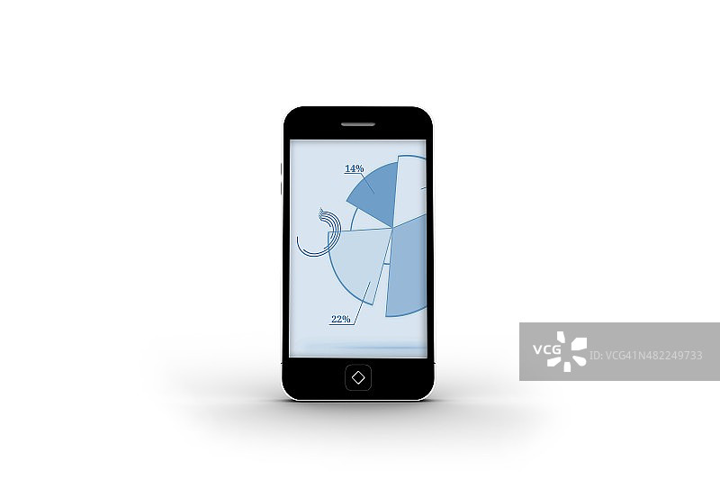 智能手机屏幕上的饼图图片素材