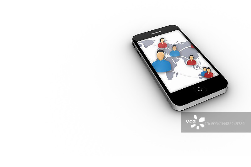 智能手机屏幕上的全球社区图片素材