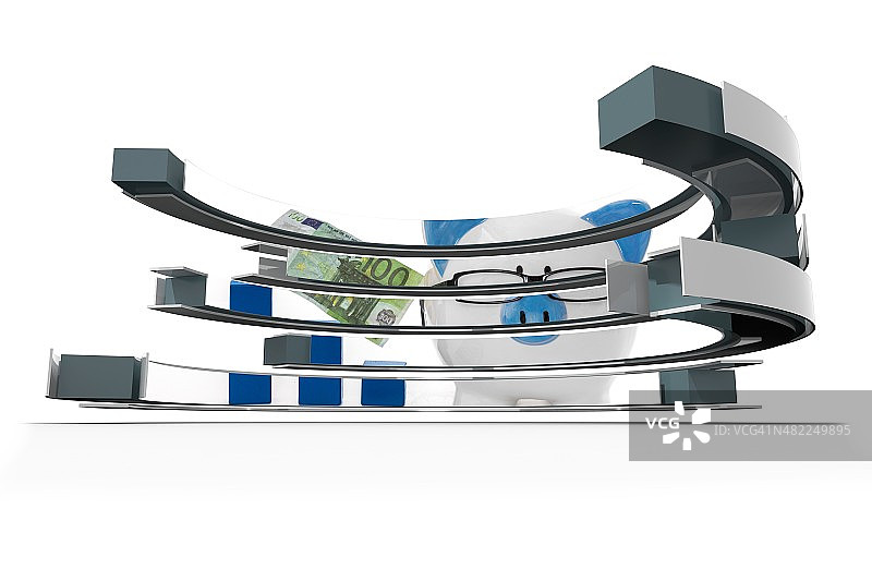 抽象屏幕上的存钱罐图片素材