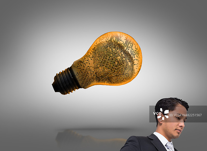 面无表情的亚洲商人合成图像图片素材