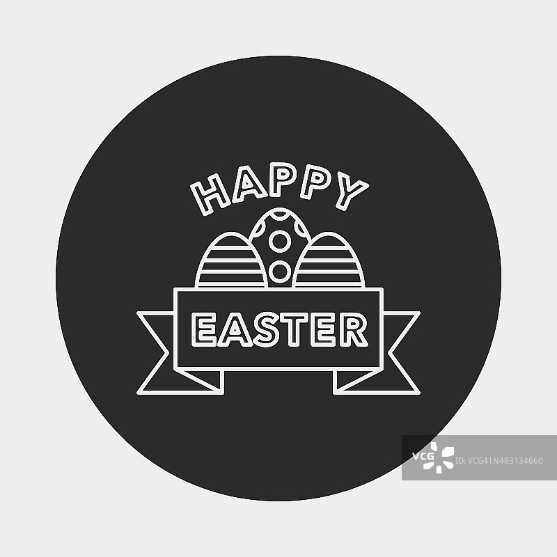 复活节彩蛋线条图标图片素材