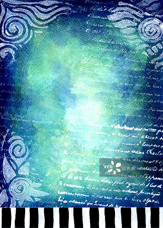 蓝色油漆上的条纹和漩涡2图片素材