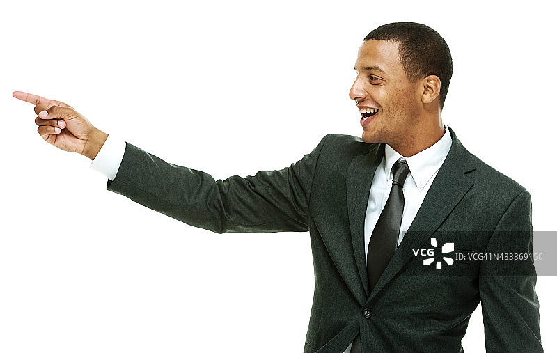 手指指向某物的商人图片素材