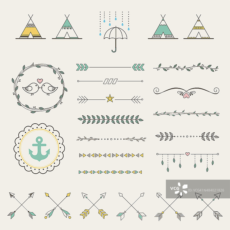 复古设计嘻哈素描风格信息图元素图片素材