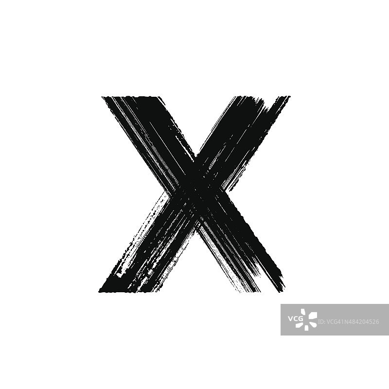 手绘X字母（干画笔风格）图片素材
