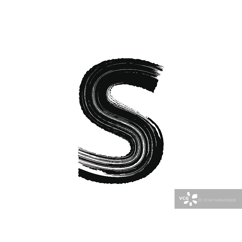 干刷手绘字母S图片素材