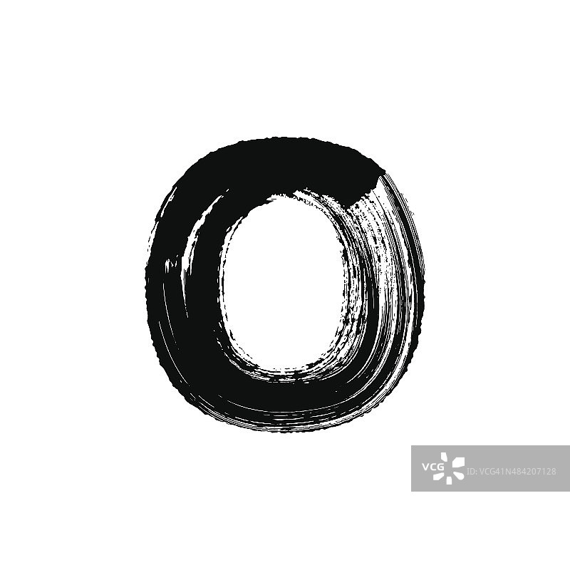 用干刷笔绘制的字母O图片素材
