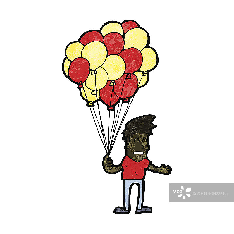售卖气球的卡通男人图片素材