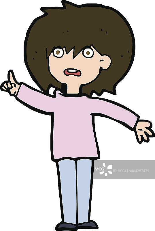 卡通女子提问图片素材