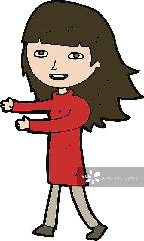 卡通快乐的女孩图片素材