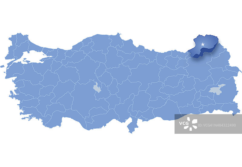 土耳其阿尔特温地图图片素材