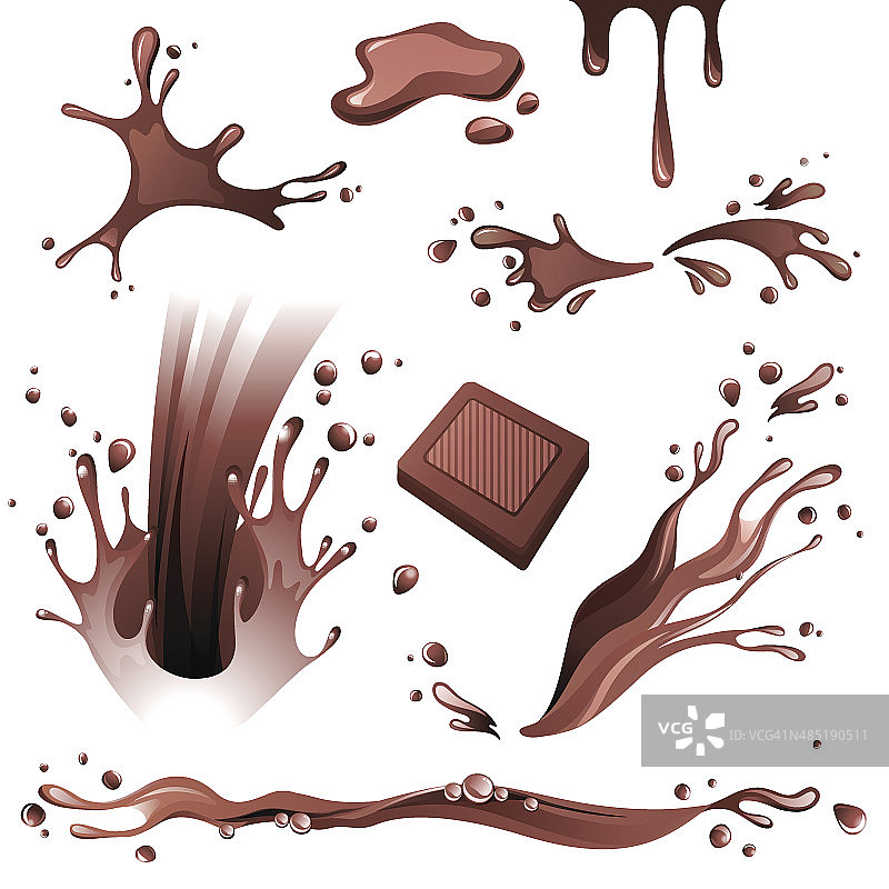 巧克力飞溅合集图片素材