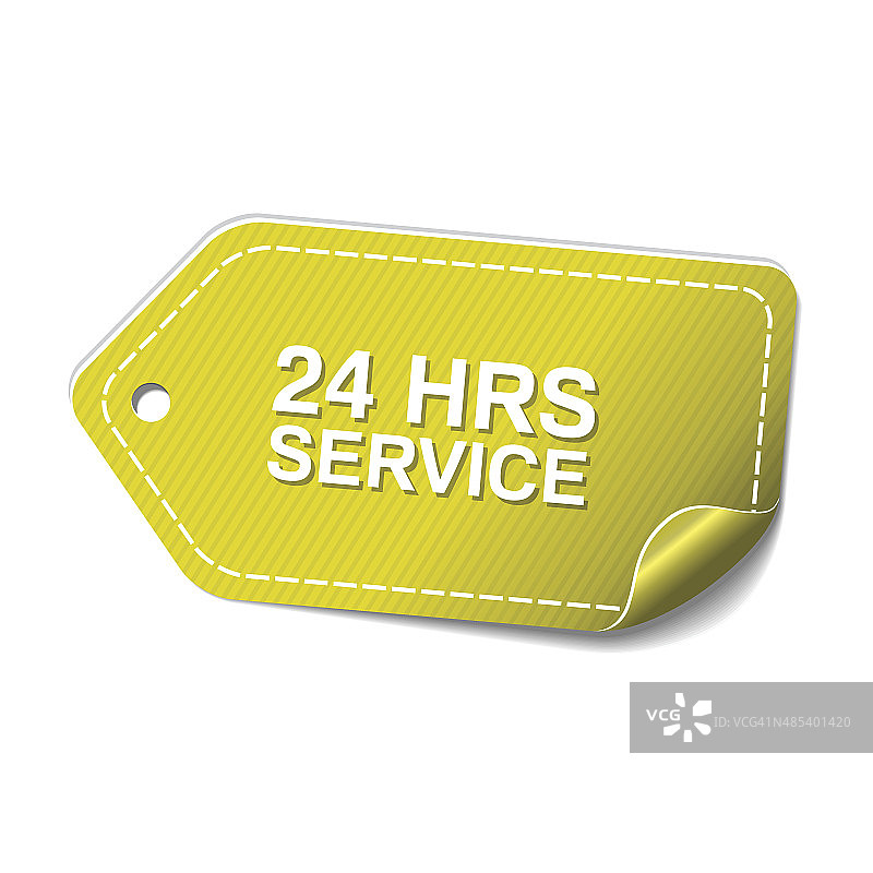24小时服务黄色矢量图标设计图片素材
