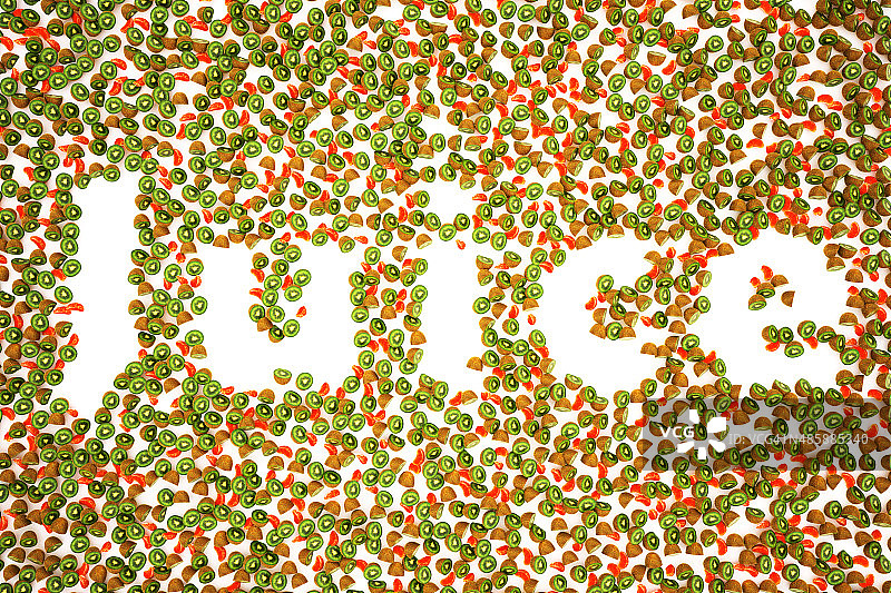 水果摆出的文字图片素材