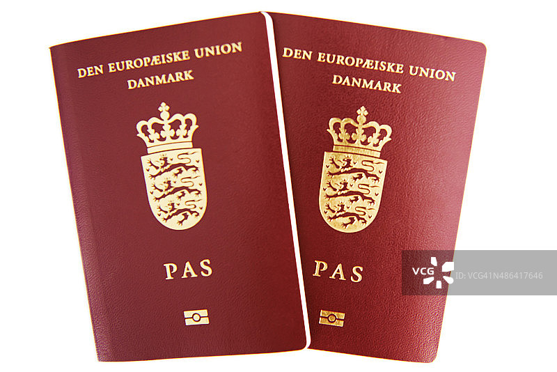 两本丹麦护照图片素材