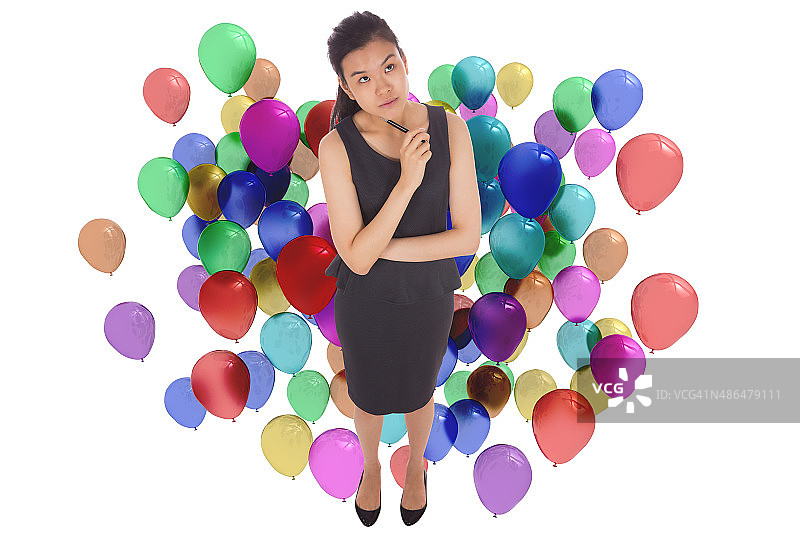 沉思的女商人合成图像图片素材