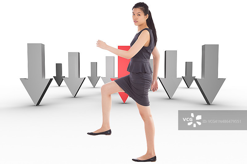 正在进步的女商人合成图图片素材