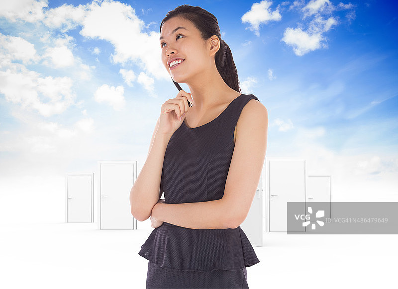 思维女商人的合成形象图片素材