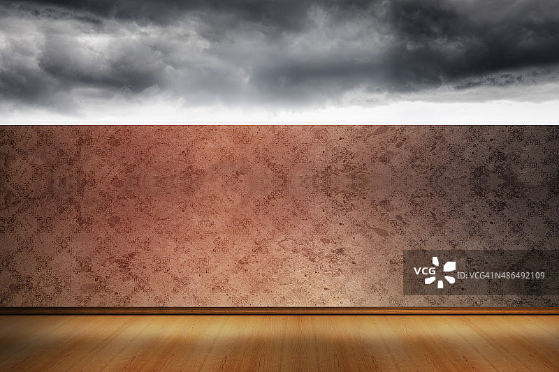 阳台与暴风雨天空图片素材