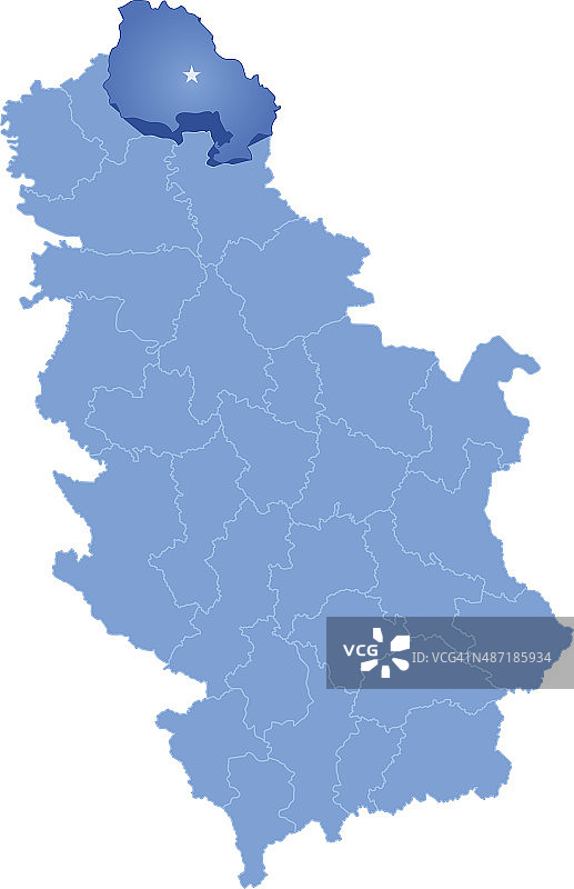 塞尔维亚地图：北巴纳特行政区图片素材