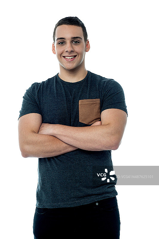 自信的快乐年轻人图片素材