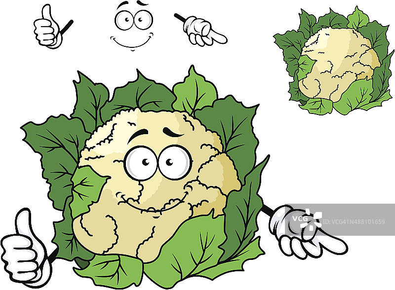 可爱的卡通花椰菜图片素材