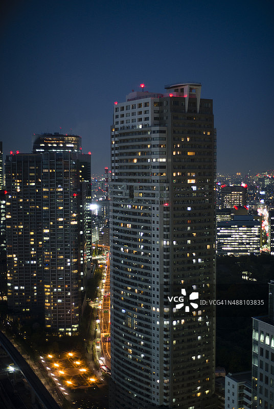 东京夜景城市景观图片素材