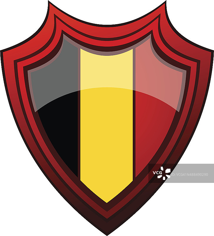 盾牌上的比利时国旗图片素材