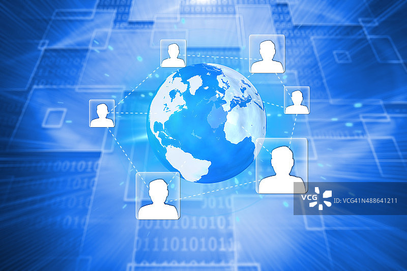 全球科技背景的合成图像图片素材