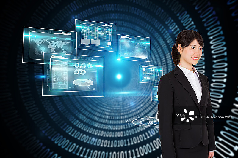 微笑的女商人合成图像图片素材