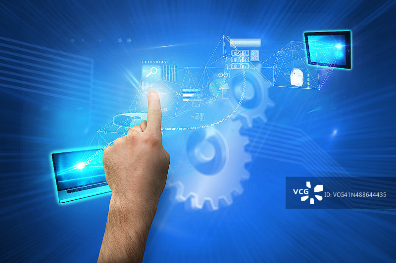 手指指向的合成图像图片素材